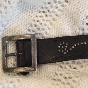 Leather Guess Belt. Buckle solid brass. Size 34”